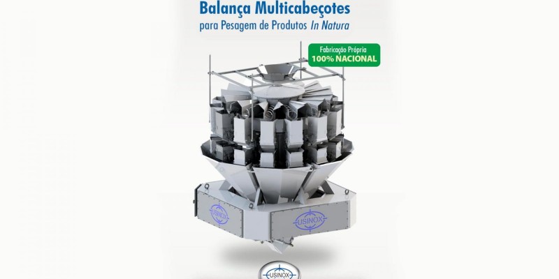 Balança Multicabeçotes USINOX para Pesagem de Produtos In Natura Balança Multicabeçotes USINOX para Pesagem de Produtos In Natura