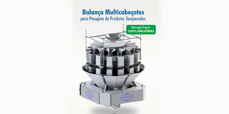 Balança Multicabeçotes USINOX para Pesagem de Produtos Temperados Balança Multicabeçotes USINOX para Pesagem de Produtos Temperados