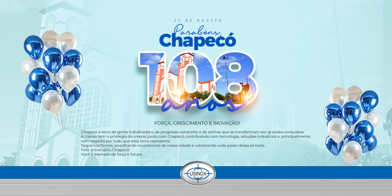 Parabéns, Chapecó! 108 anos de força, crescimento e inovação!  Parabéns, Chapecó! 108 anos de força, crescimento e inovação!