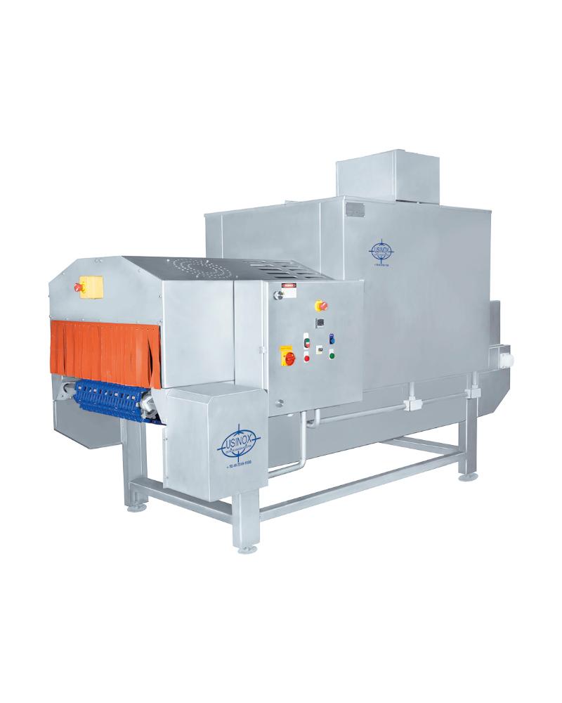 Túnel de encolhimento de caixas.