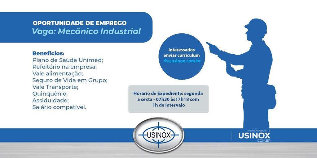 Oportunidade de Emprego – Mecânico Industrial Oportunidade de Emprego – Mecânico Industrial