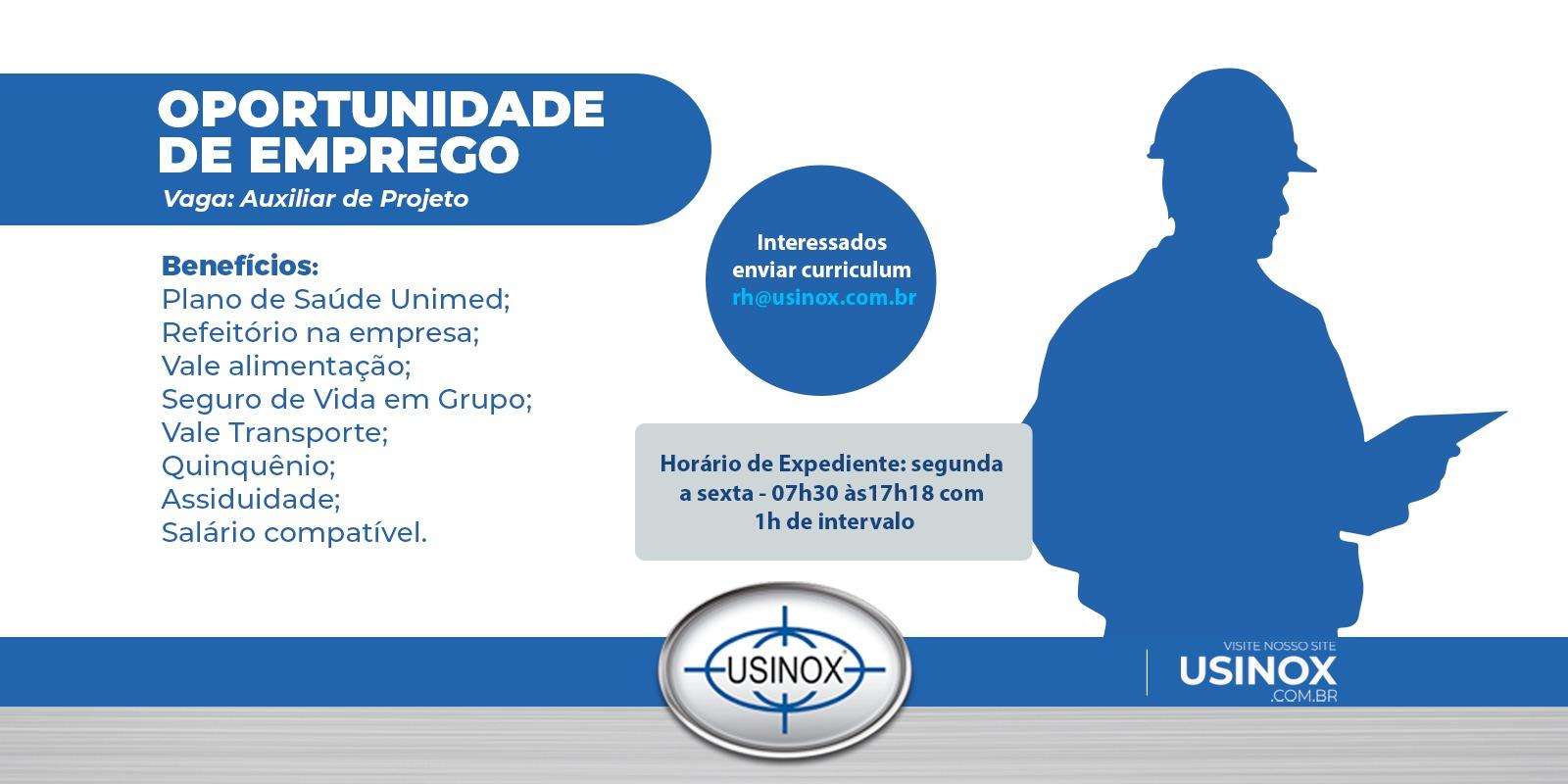 Oportunidade na Usinox: Faça Parte da Nossa Equipe Oportunidade na Usinox: Faça Parte da Nossa Equipe
